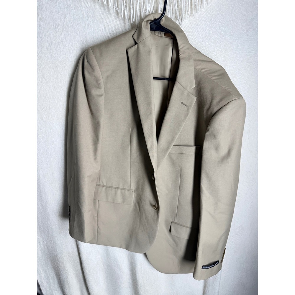 Alberto Cardinali Mens Tan Khaki Two Button Blazer Sport Coat 42S Notch Lapel